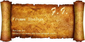 Frumm Ibolya névjegykártya
